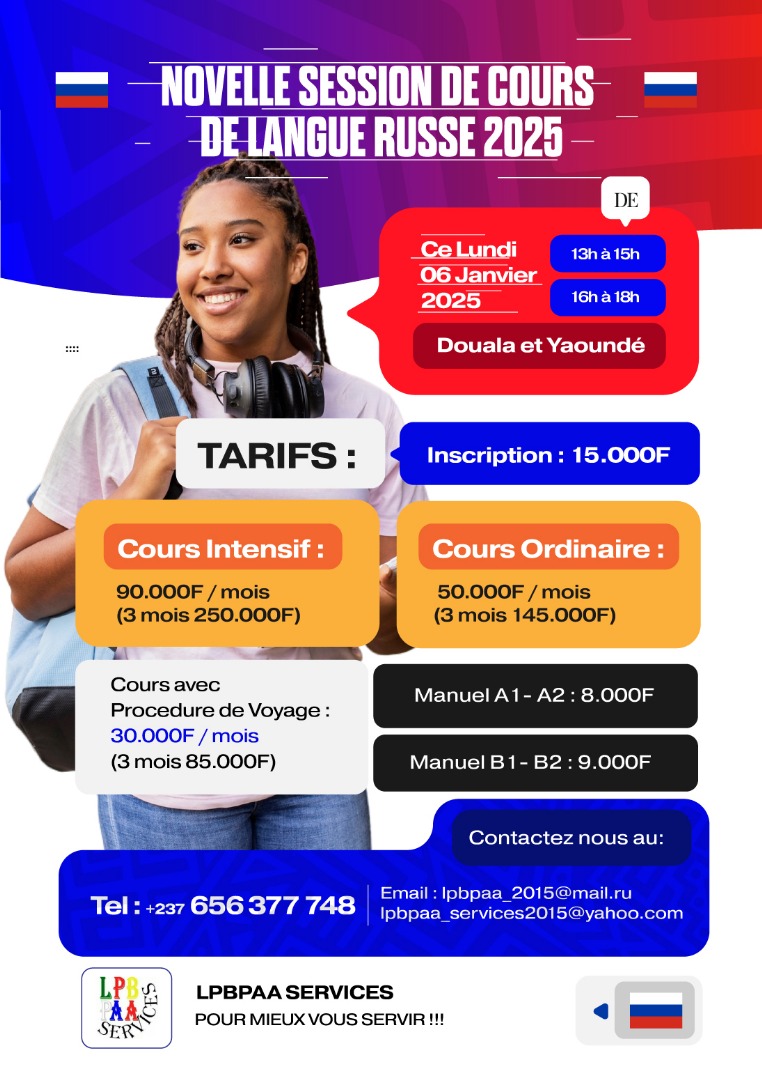 Programme cours de langue russe 2025